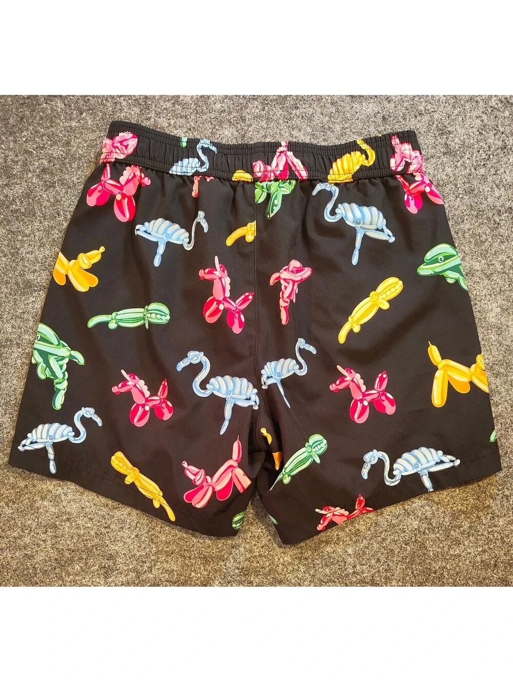 Maamgic Swim Shorts Men’s XS Black Balloon Animal Print Elastic Waist Pockets
